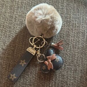 Brown and Black Disney Inspired Keychain Accessory NWOT